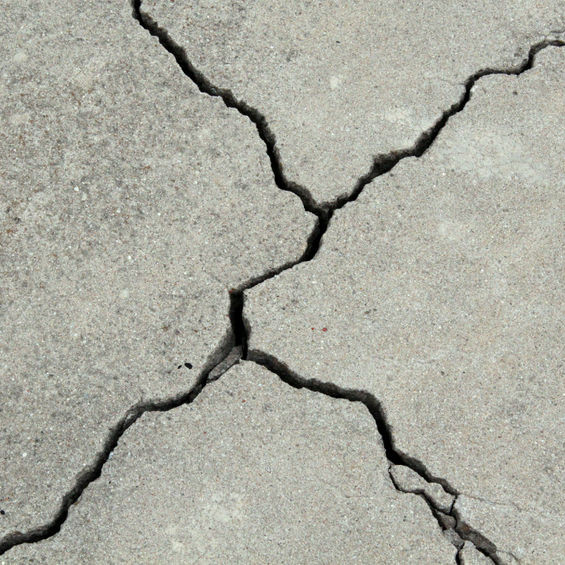 A cracked slab foundation.